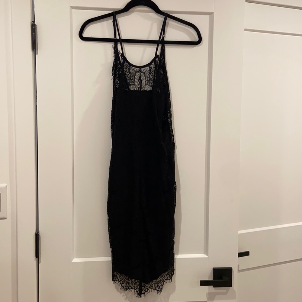 Free People Black Lace Mini Dress